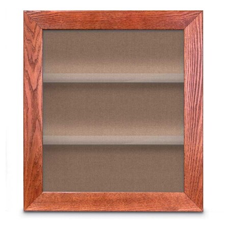 United Visual Products Outdoor Enclosed Combo Board, 42"x32", Black Frame/Black & Dark Spruce UVCB4232ODB-BLACK-DRKSPR